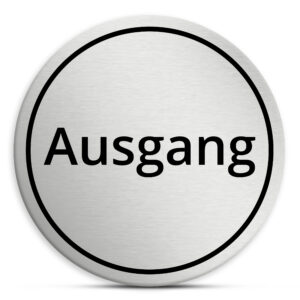 Ausgang Schild, Hinsweisschild in Edelstahloptik