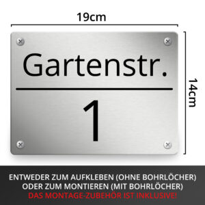 Alternative view of Hausnummernschild mit Name/Straße und Hausnummer