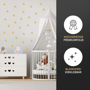 Wandaufkleber Dreiecke in gold